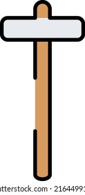 Mallet tool, illustration, vector on a white background.