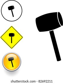 mallet tool symbol sign and button