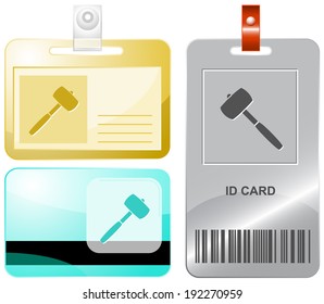 Mallet. Vector id cards.