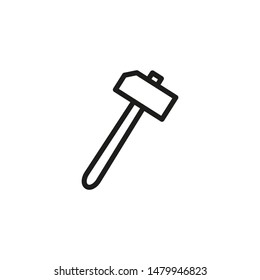 Mallet vector line icon. Craft, repair, instrument. Craft concept. Vector illustration can be used for topics like hobby, handicraft, renovation