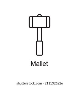 Ilustración de diseño de icono de contorno de vector de mallet. Símbolo de mejoras en el hogar sobre el fondo blanco Archivo EPS 10