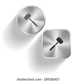 Mallet. Botones de acero de conjunto de vectores
