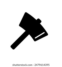 mallet-, wood hammer  vector icon	