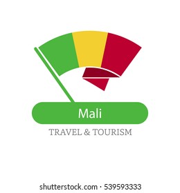 Malli The Travel Destination logo - Vector travel company logo design - Country Flag Travel and Tourism concept t shirt graphics - vector illustration
