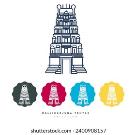 Mallikarjuna-Tempel, Srisailam Jyotirlingas - Stockillustration als EPS10-Datei