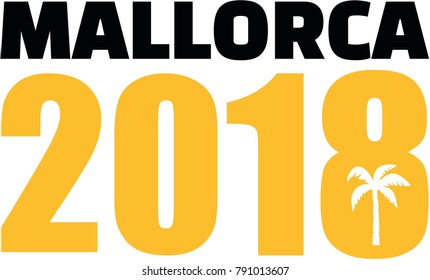 Mallorca 2018 with yellow palm tree