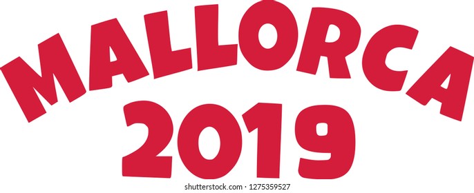 Mallorca 2019 curved comic red