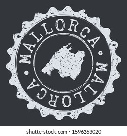 Mallorca Island Map Seal. Silhouette Postal Passport Stamp. Round Vector Icon Postmark.