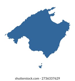 Mallorca Island Outline Map Vector, Majorca Balearic Spain Mediterranean Island Silhouette