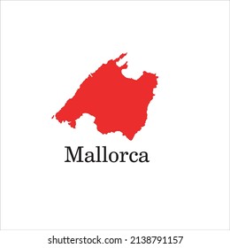 Mallorca Map On White Background