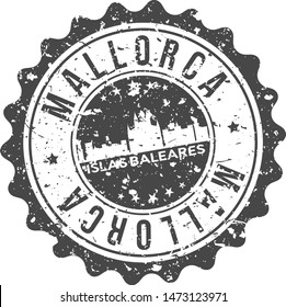 Mallorca Spain City Skyline. Silhouette City. Design Vector. Famous Monuments.