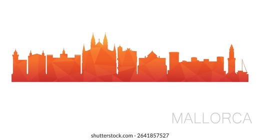 Mallorca, Spain Low Poly Skyline Clip Art City Design. Geometric Polygon Graphic Horizon Icon. Vector Illustration Symbol.