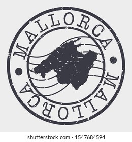 Mallorca Spain Stamp Postal. Map Silhouette Seal. Passport Round Design. Vector Icon. Design Retro Travel.