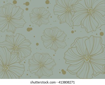 Mallow background gold and blue