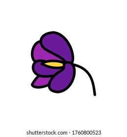 Mallow flower icon. Simple color with outline vector elements of healing plant icons for ui and ux, website or mobile application