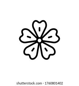 Icono de la flor de enmalle. Línea simple, contorno de elementos vectores de iconos botánicos para ui y ux, sitio web o aplicación móvil