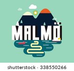 Malmo beautiful city in europe. vector cartoon illustration