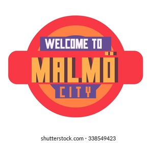 Malmo beautiful city in europe. vector cartoon illustration