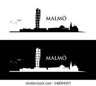 Malmo skyline - vector illustration