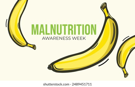 Malnutrition awareness week. background, banner, card, poster, template. Vector illustration.