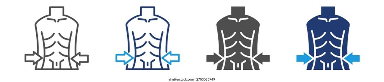 Conjunto de iconos de desnutrición Estilo múltiple