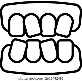 Malocclusion Icon Line Vector Illustration