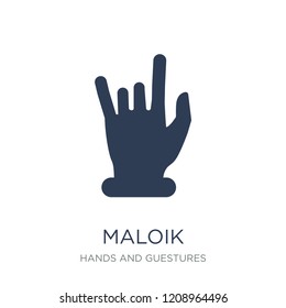 Maloik icon. Trendy flat vector Maloik icon on white background from Hands and guestures collection, vector illustration can be use for web and mobile, eps10
