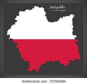 Malopolskie Map Poland Polish National Flag Stock Vector (Royalty Free ...