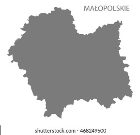 Malopolskie Poland Map in grey