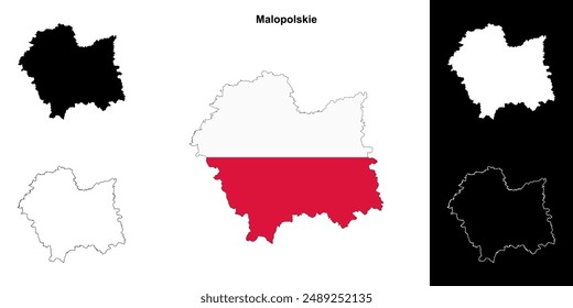 Malopolskie province outline map set