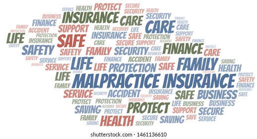Malpractice Insurance word cloud vector made with text only