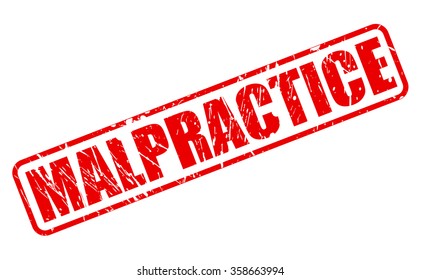 MALPRACTICE red stamp text on white