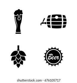 Malt beer. Simple Related Vector Icons Set for Video, Mobile Apps, Web Sites, Print Projects and Your Design. Black Flat Illustration on White Background.