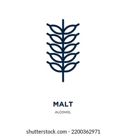 malt icon from alcohol collection. Thin linear malt, wheat, beer outline icon isolated on white background. Line vector malt sign, symbol for web and mobile