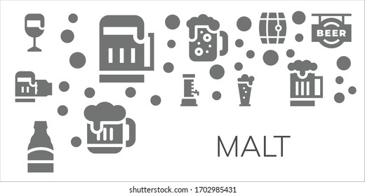 malt icon set. 11 filled malt icons. Included Beer icons