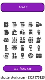 malt icon set. 25 filled malt icons.  Simple modern icons about  - Beer, Beers, Dark beer, Beer cap