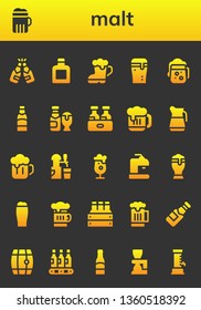 malt icon set. 26 filled malt icons.  Simple modern icons about  - Beer, Whisky, Beers