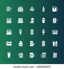 malt icon set. Collection of 25 filled malt icons included Beer, Hop, Beers