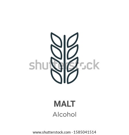 Malt outline vector icon. Thin line black malt icon, flat vector simple element illustration from editable alcohol concept isolated on white background