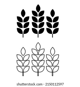 Malt vector icon set. wheat illustration sign collection. hop symbol or logo.