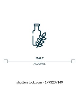 malt vector line icon. Simple element illustration. malt outline icon from alcohol concept. Can be used for web and mobile
