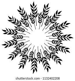 Malt, wheat logo. Vector illustration of ears of wheat. Hand drawn ear of wheat.