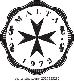 malta 2 mils Münze Vektor Design handgefertigte Silhouette