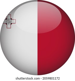 Malta 3D Rounded Country Flag Icon
