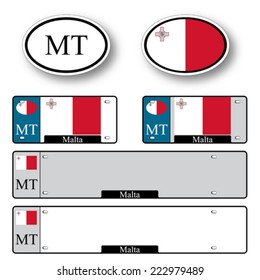 malta auto set against white background, abstract vector art illustration, image contains transparency