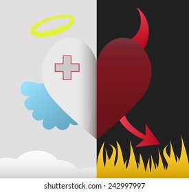malta background of a heart half demon half angel