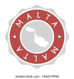 Malta Badge Map Vector Seal. Maltese National Symbol Country Stamp Design Icon Label. 