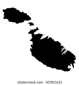Malta black map on white background vector