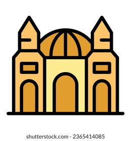 Malta church icon outline vector. European skyline. Country pub color flat