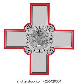 Malta coat of arms, seal, national emblem, isolated on white background. Vector Coat of arms of Malta, Original and simple Malta coat of arms in official colors and Proportion Correctly.  